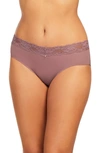 Montelle Intimates High Cut Lace Briefs In Mauve Mist