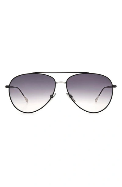 Isabel Marant 60mm Gradient Aviator Sunglasses In Black Silver/ Grey Shaded