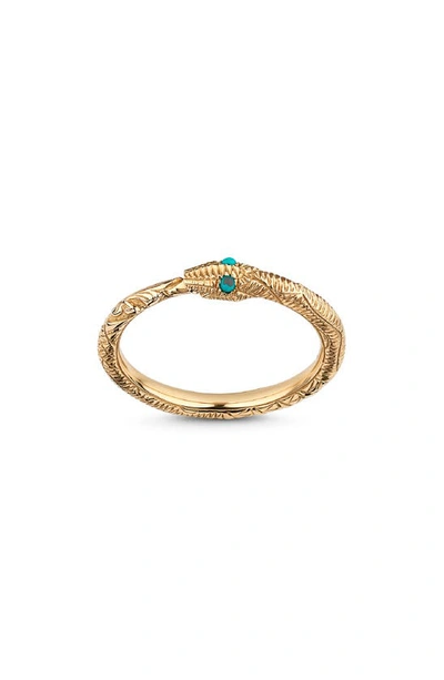 Gucci Ouroboros Ring In Yellow Gold/ Diamond