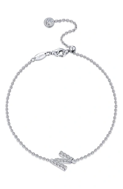 Lafonn Simulated Diamond Pavé Initial Bracelet In Silver/ White N