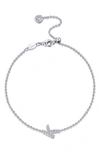 Lafonn Simulated Diamond Pavé Initial Bracelet In Silver/ White K