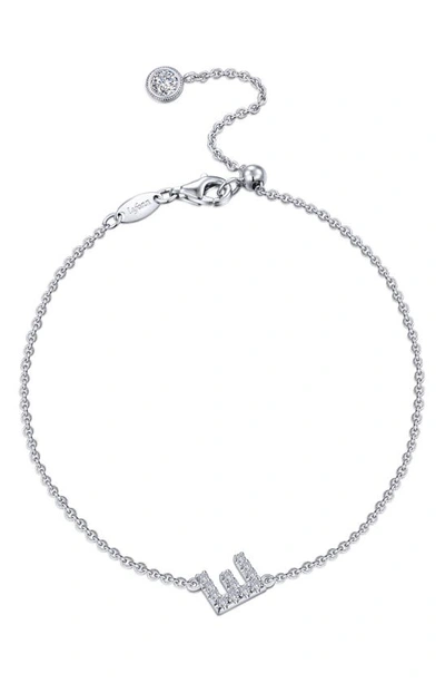 Lafonn Simulated Diamond Pave Initial Bracelet In Silver/ White E