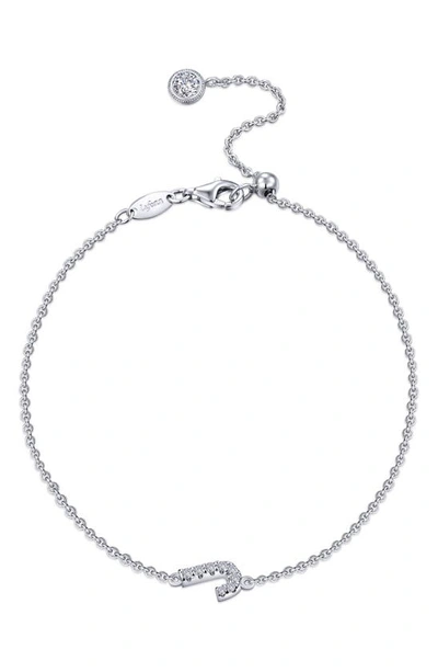 Lafonn Simulated Diamond Pave Initial Bracelet In Silver/ White J