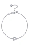 Lafonn Simulated Diamond Pavé Initial Bracelet In Silver/ White D