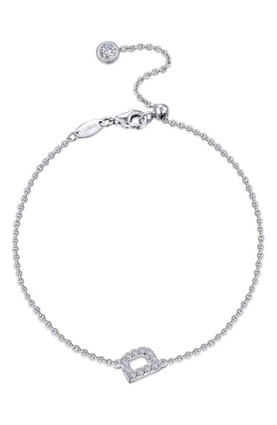 Lafonn Simulated Diamond Pavé Initial Bracelet In Silver/ White D