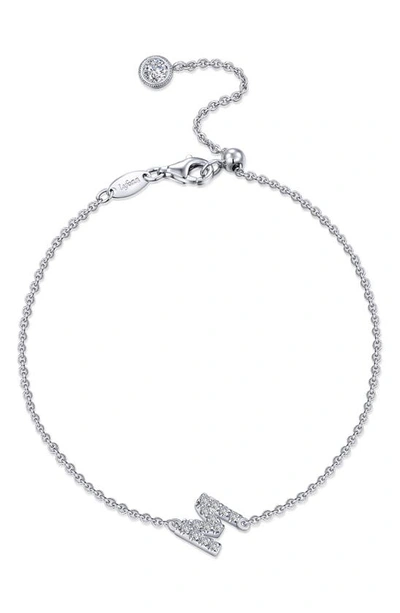 Lafonn Simulated Diamond Pavé Initial Bracelet In Silver/ White M