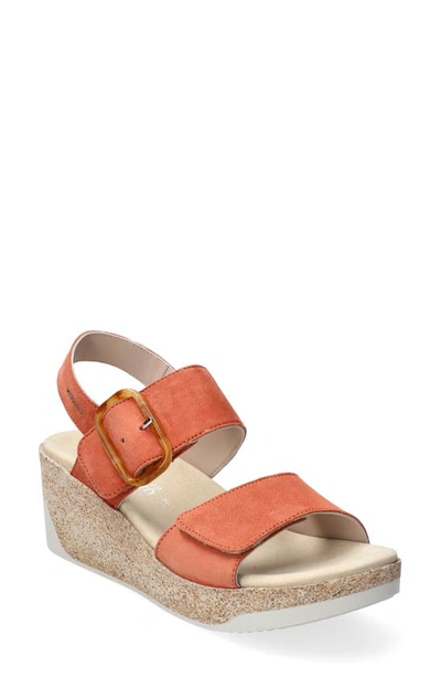 Mephisto Giulia Wedge Sandal In Terracotta Suede