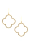 Rivka Friedman Cz Clover Hook Earrings In 18k Gold Clad