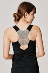 Sàpopa Tulipano Grey Lace Tank Top In Black