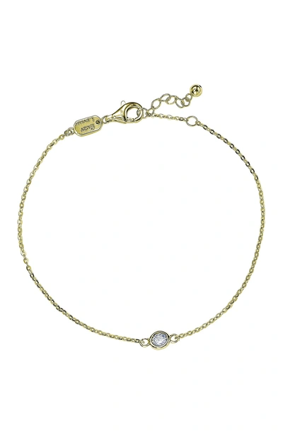 Suzy Levian .25 Ct Tdw 14k Yellow Gold Diamond Solitaire Bracelet