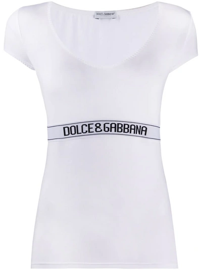Dolce & Gabbana Dolce&gabbana Logo Stripe Lounge T-shirt In Pink