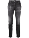 Dsquared2 Distressed-effect Logo-patch Denim Jeans In Blu