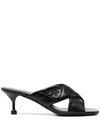 Prada 60mm Crossover-strap Sandals In Nero