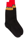 PRADA PRADA CHEVRON STRIPE ANKLE SOCKS