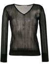 L'AUTRE CHOSE L'AUTRE CHOSE LIGHTWEIGHT CROCHET V-NECK SWEATER