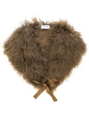 P.a.r.o.s.h Parosh Ribbon Fur Scarf In Green