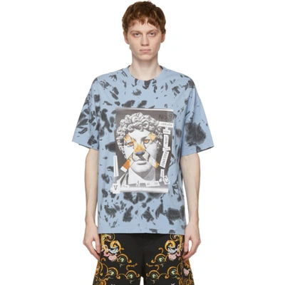 Versace Jeans Couture Blue Hey Reilly Edition Tie-dye Print T-shirt In Light Blue