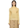 Victoria Beckham Ruffled Knitted Turtleneck Sweater In Yellow