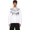 Neil Barrett White Fair-isle Thunderbolt Sweatshirt