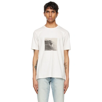 Saint Laurent Surfer Print Cotton T-shirt In Beige