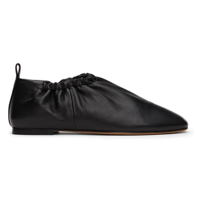 3.1 Phillip Lim Ruched Leather Flat Loafer Slippers In Black