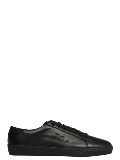 Saint Laurent Men's Sl/06 Signature Tonal Leather Low-top Sneakers In Nero