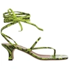 Paris Texas Betty 55 Snake Effect Leather Sandals In Green