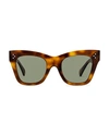 Celine Women's Polarized Square Sunglasses, 50mm In Havana/green