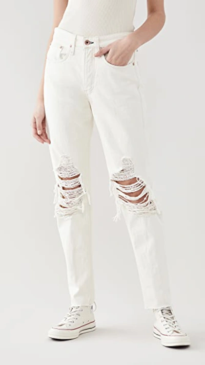 Rag & Bone Off-white Mid-rise Rosa Jeans In Beige