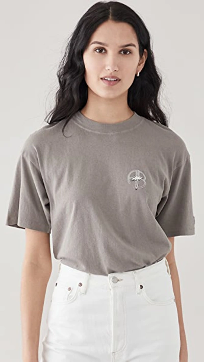 Anine Bing Ida Palm-print Organic Cotton T-shirt In Grey