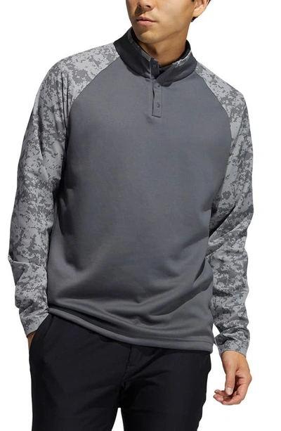 Adidas Golf Camo Hybrid Layering Pullover In Grey Five