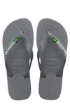Havaianas Men's Brazil Logo Flip-flop Sandals Men's Shoes In Steel Gray