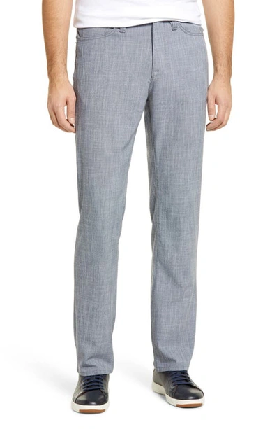 34 Heritage Charisma Relaxed Straight Leg Chambray Pants In Grey Cross Twill