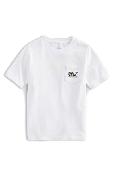 Vineyard Vines Kids' Little Boy's & Boy's Neon Camo Whale Fill Pocket T-shirt In White