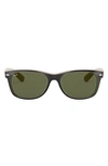 Ray Ban Iconic New Wayfarer 55mm Sunglasses In Black Beige/ Green