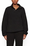 Skims Cozy High-neck Boucle Knitted Jumper In Onyx