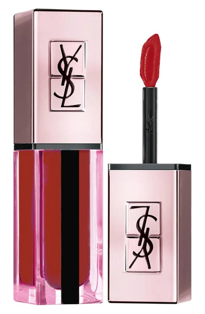 Saint Laurent Water Stain Glow Lip Stain In 204 Private Carmine
