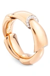 Vhernier Calla Media Diamond Ring In Pink/gold