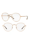 Ray Ban 49mm Round Optical Glasses In Copper