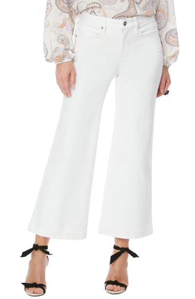 Nydj Teresa High Rise Ankle Wide Leg Jeans In Optic White In Eggshell