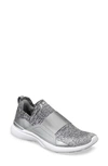 Apl Athletic Propulsion Labs Techloom Bliss Knit Running Shoe In Heather Grey/ Silver/ Ombre