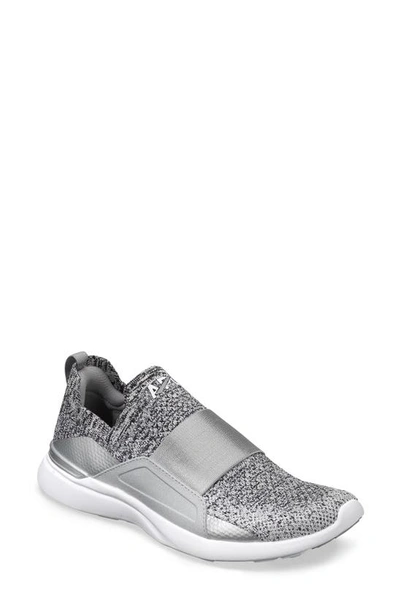 Apl Athletic Propulsion Labs Techloom Bliss Knit Running Shoe In Heather Grey/ Silver/ Ombre