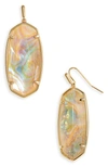Kendra Scott Faceted Elle Drop Earrings In Gold Iridescent Abalone