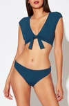 Bleu Rod Beattie Kore Tie Front Bikini Top In Navy