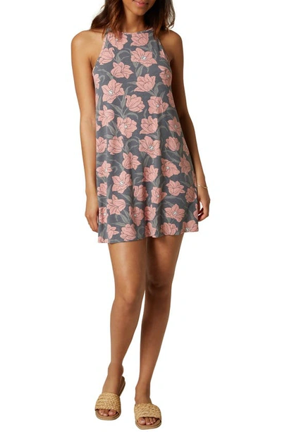 O'neill O'neil Morette Floral Print Minidress In Claire Charcoal