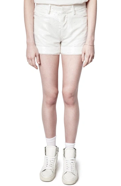 Zadig Voltaire Storm Sequin-embellished Shorts In White ModeSens