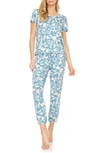 Fn Contemporary Elsa Print Jersey Pajamas In Aqua
