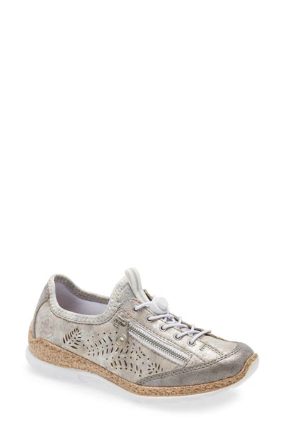 Rieker Antistress Nikita K6 Sneaker In Grey Silver Rose Metallic