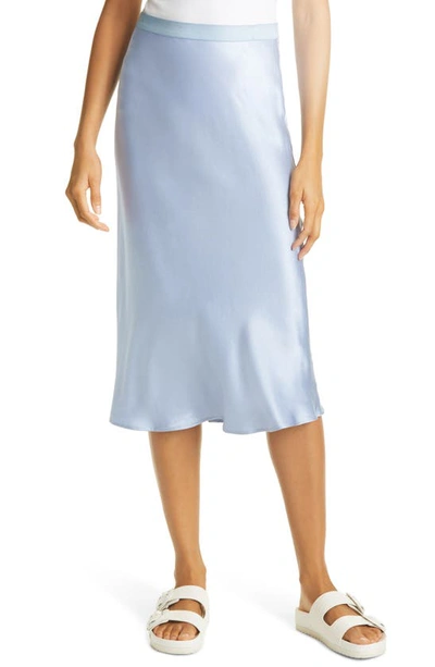 Rails Berlin High-waist Satin Midi Skirt In Zen Blue