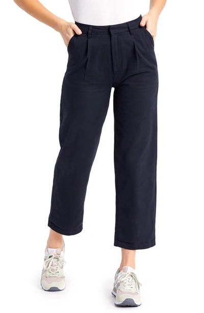 Brixton Victory High Waist Wide Leg Ankle Pants In Black